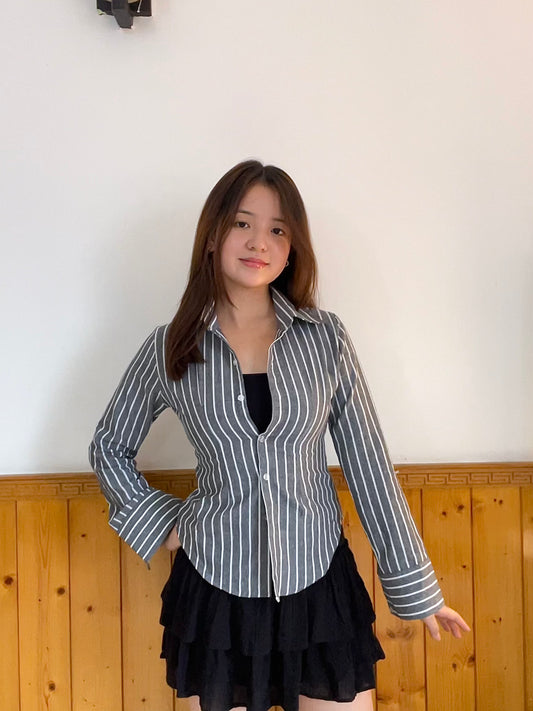 Grey striped shirt