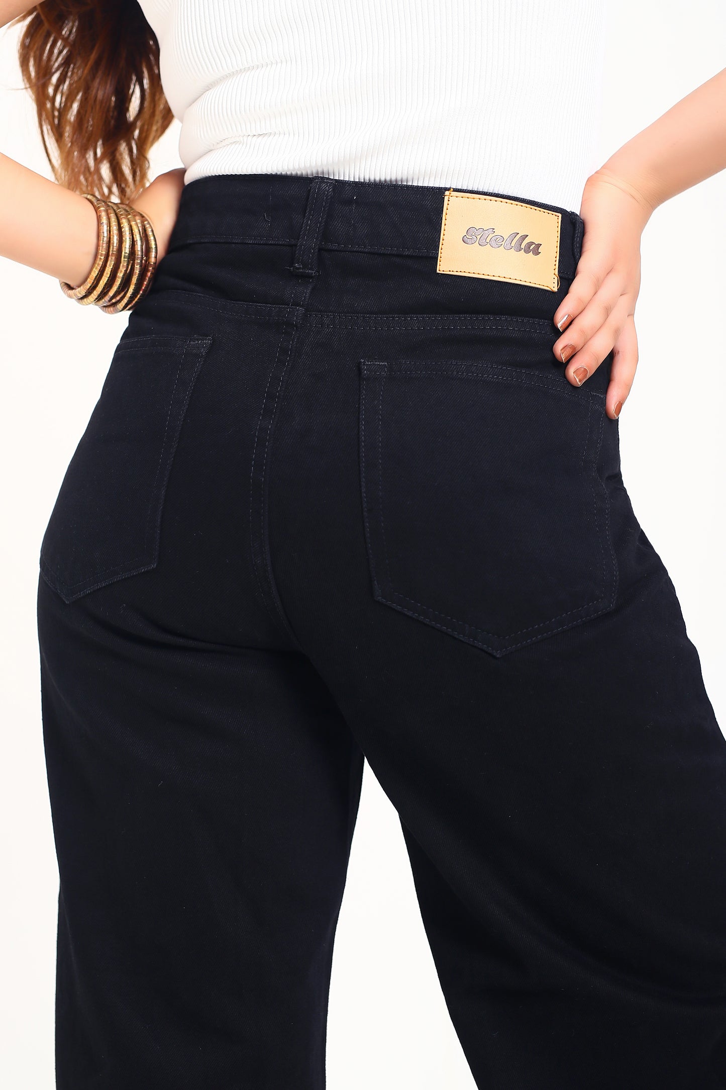 Jet Black Wide Leg Denim