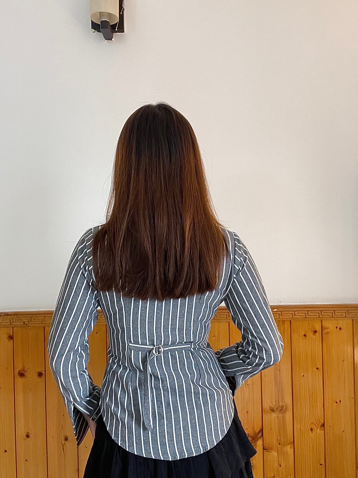 Grey striped shirt