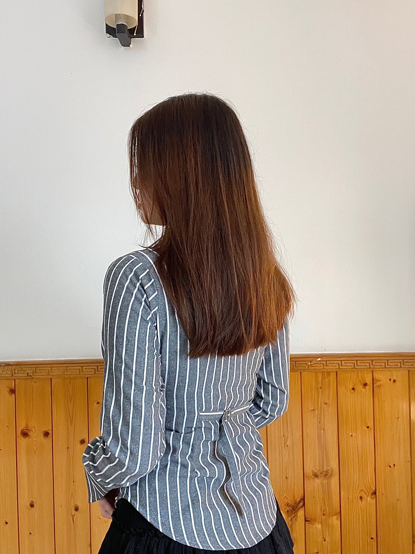 Grey striped shirt
