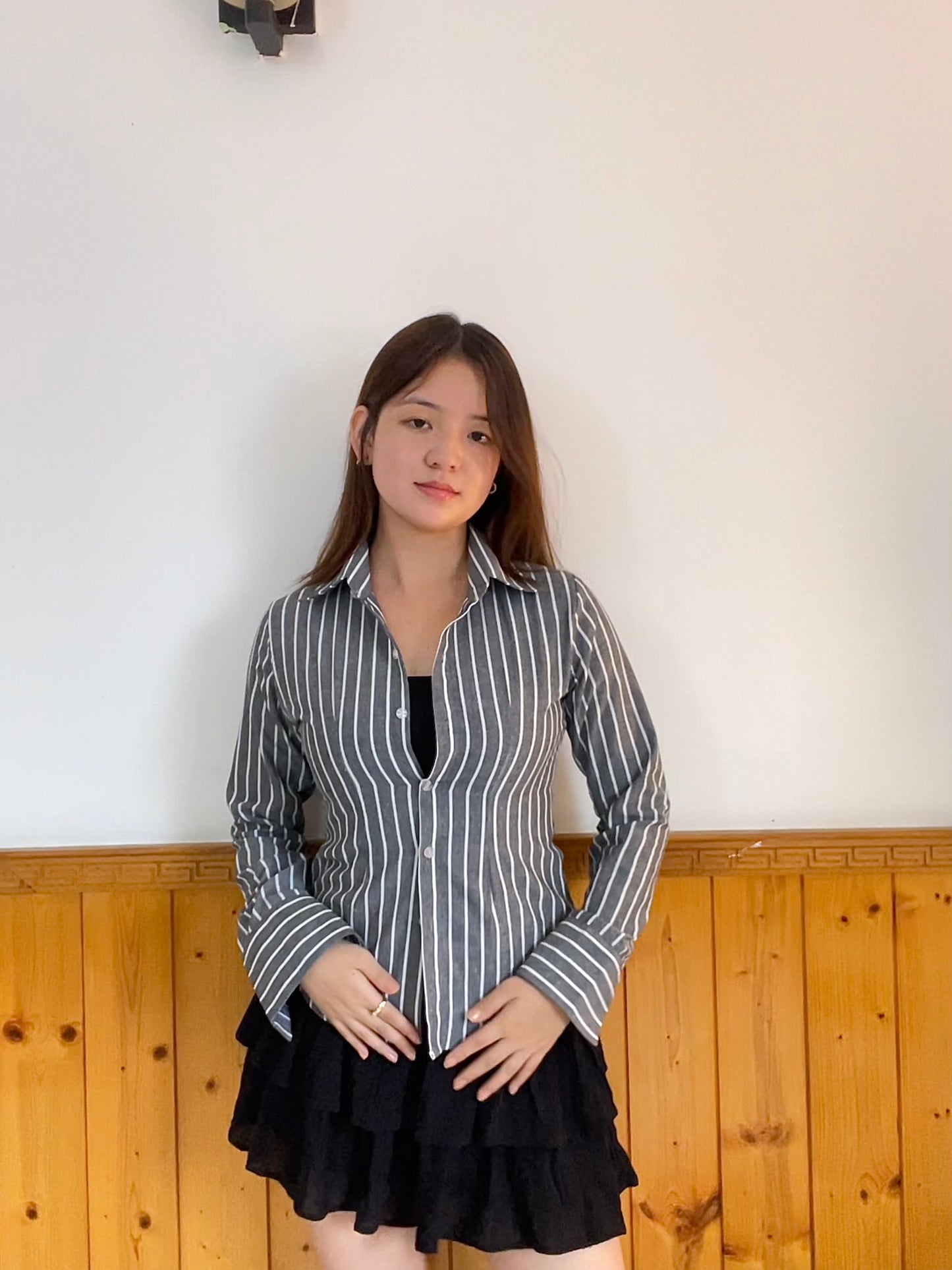 Grey striped shirt
