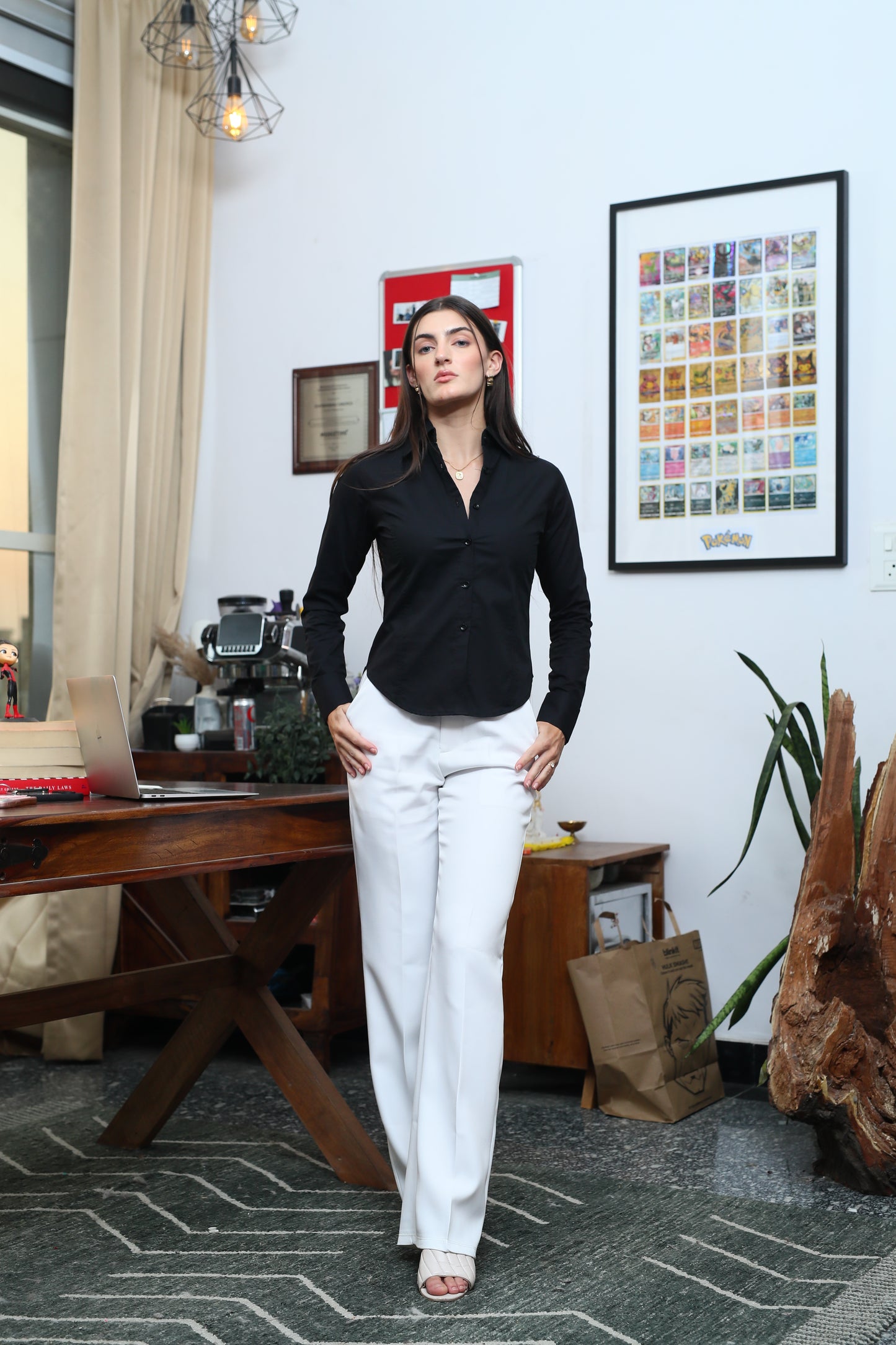 Stella black fitted Shirt (with drawstrings)