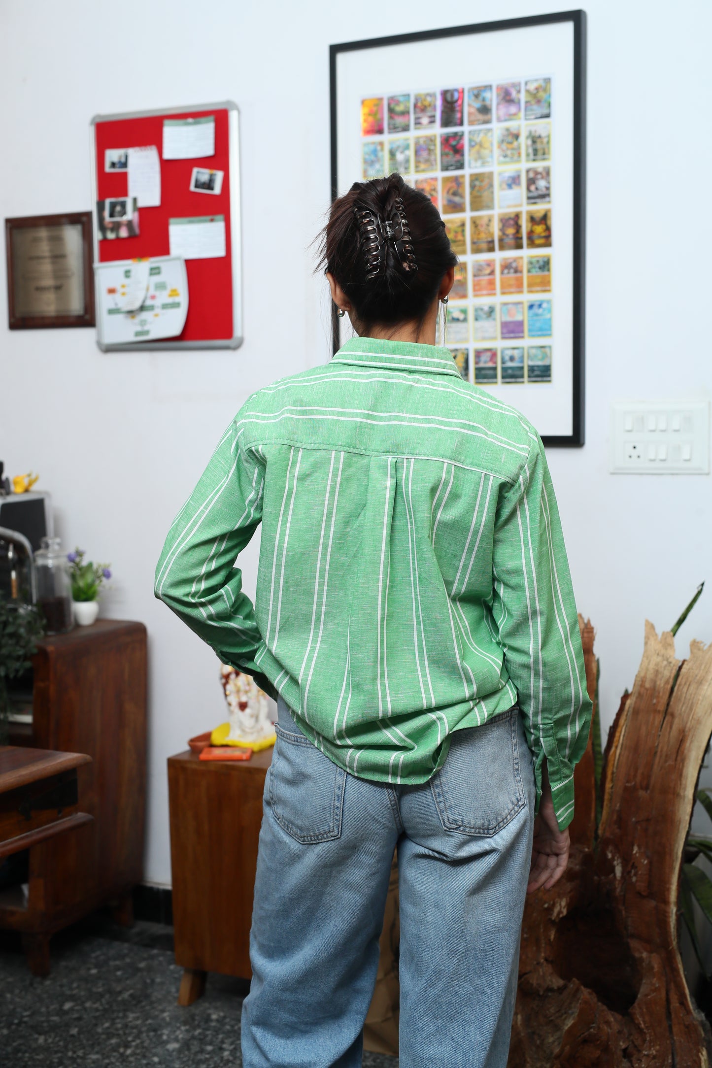 Holiday Green Striped Shirt