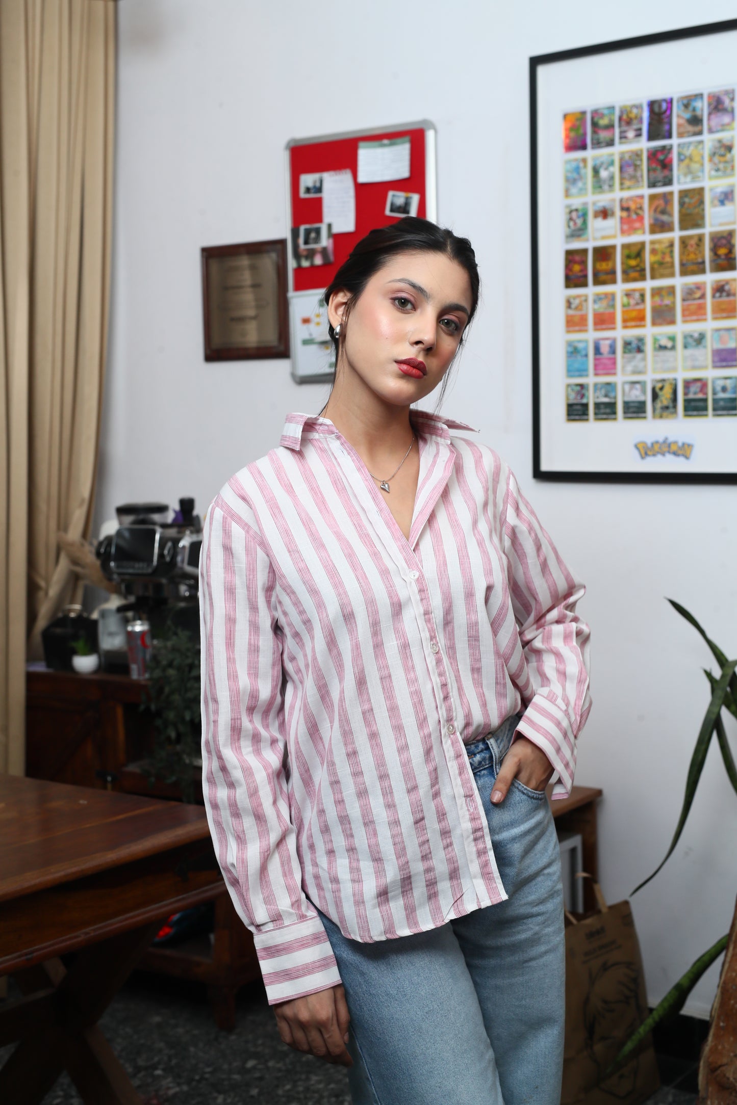 Holiday Pink Striped Shirt