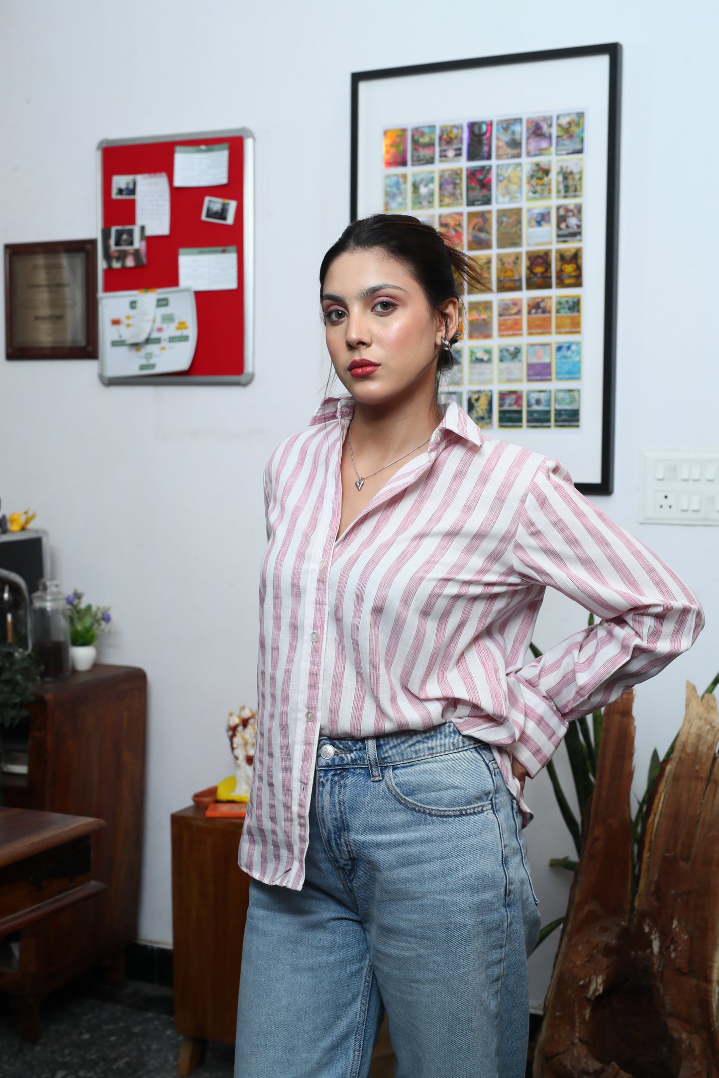 Holiday Pink Striped Shirt