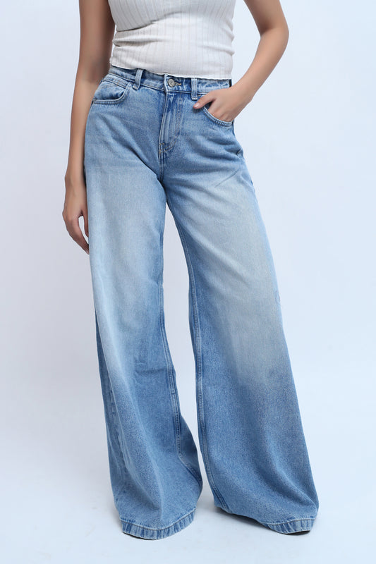 Super Wide leg Blue denim