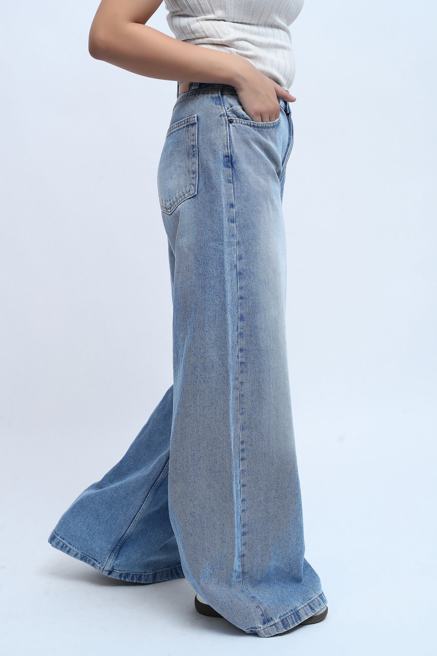 Super Wide leg Blue denim