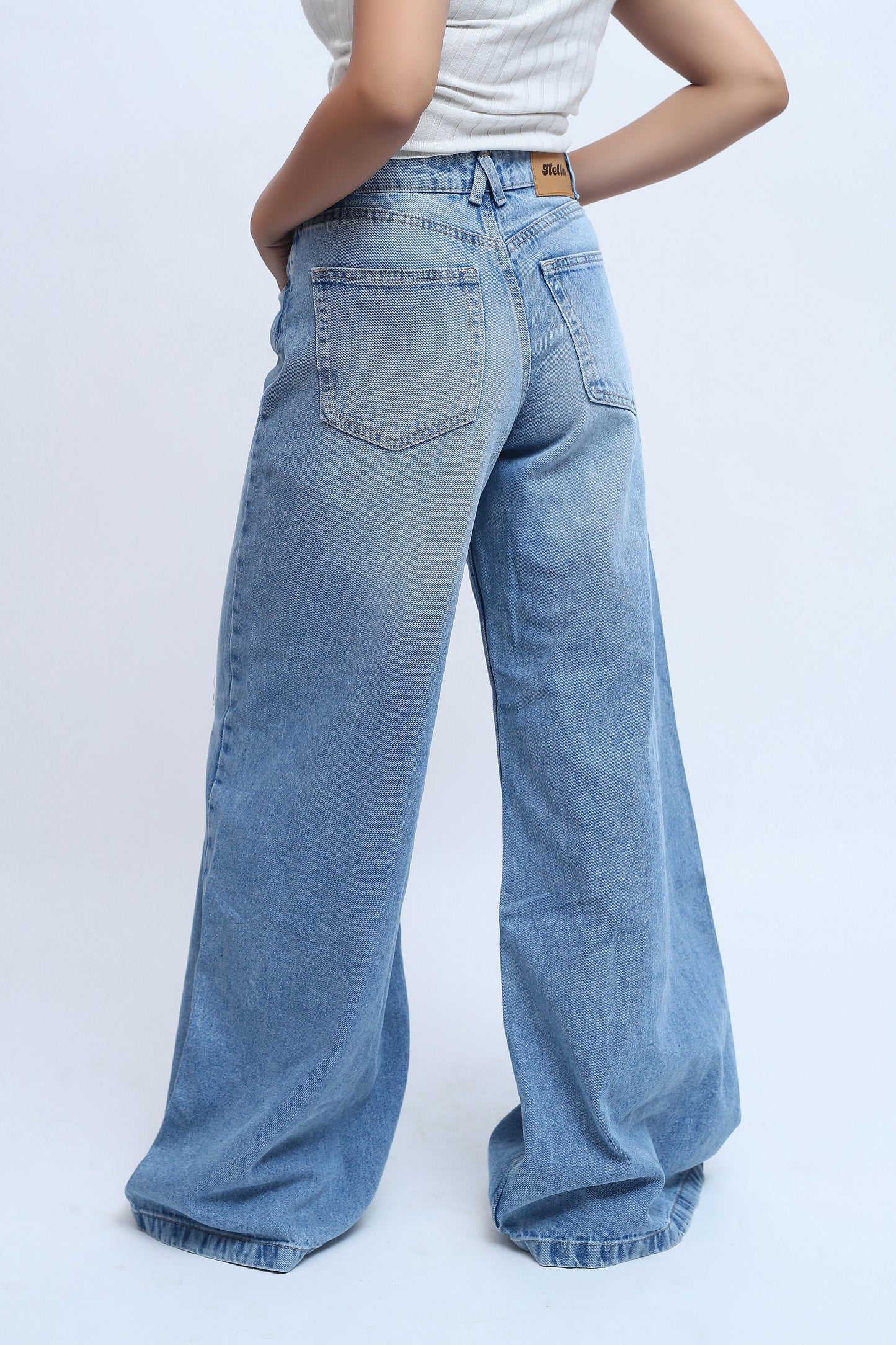Super Wide leg Blue denim