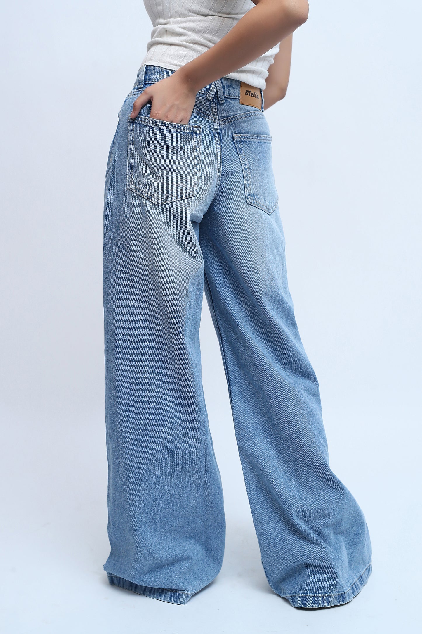 Super Wide leg Blue denim