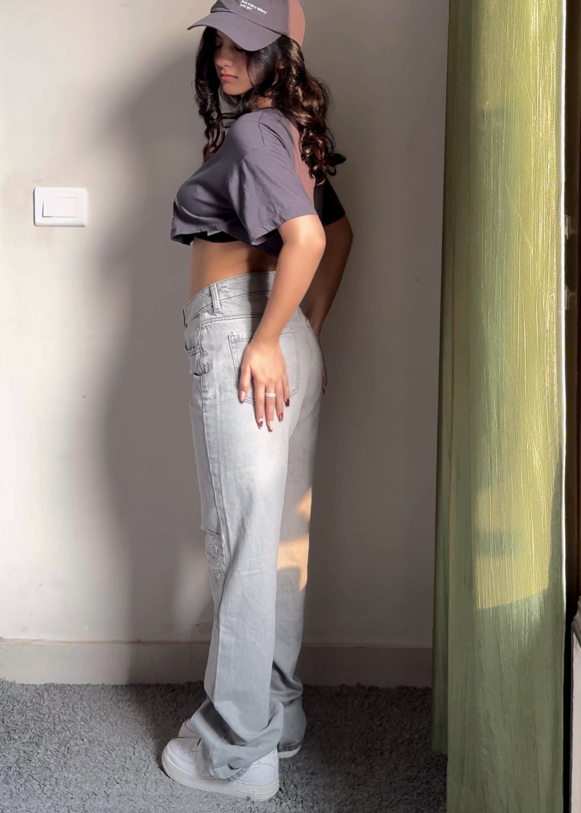 Smokey Distressed Straight Jeans