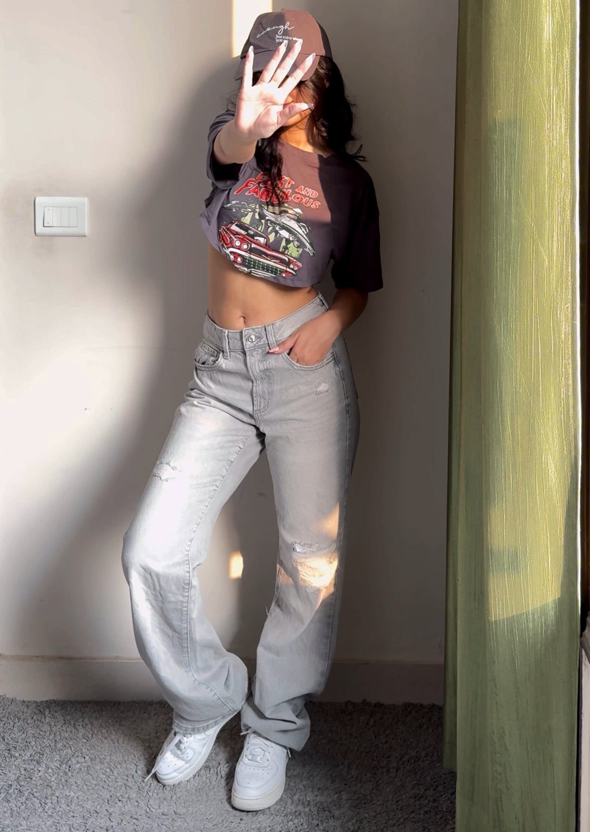 Smokey Distressed Straight Jeans