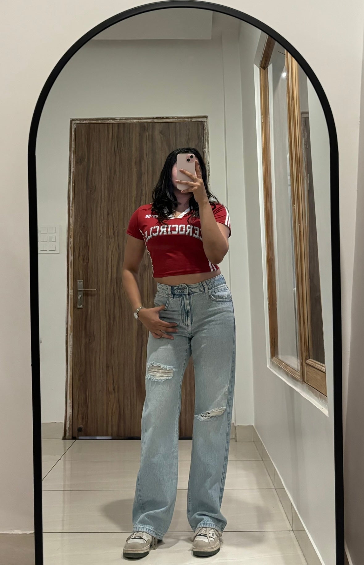 90s Ice Blue Straight Jeans - Main Image