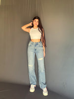 90s Ice Blue Straight Jeans