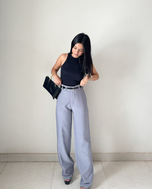 Light Grey Side Hook Trousers