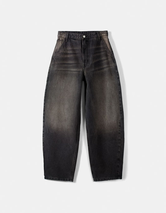 Charcoal Faded Baggy Jeans