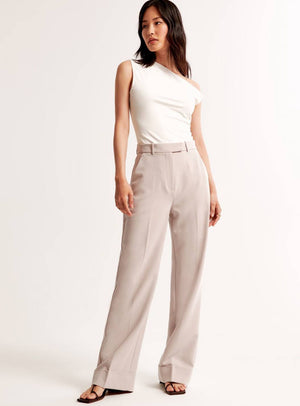 Light Beige Side Hook Trousers