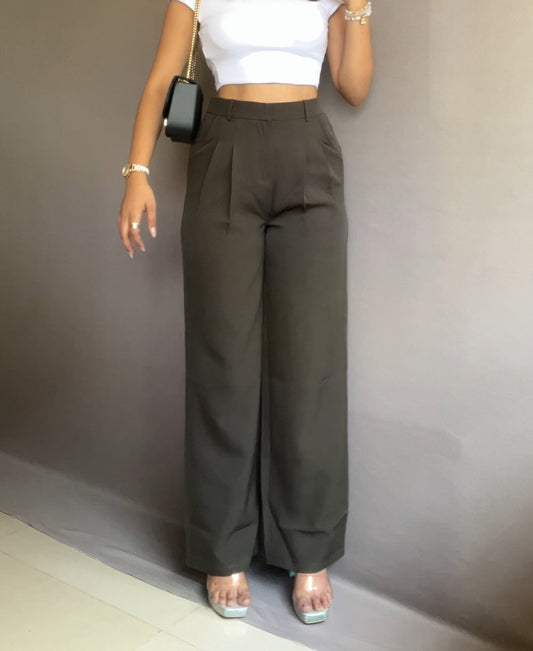 Dark Green Tailored Pants