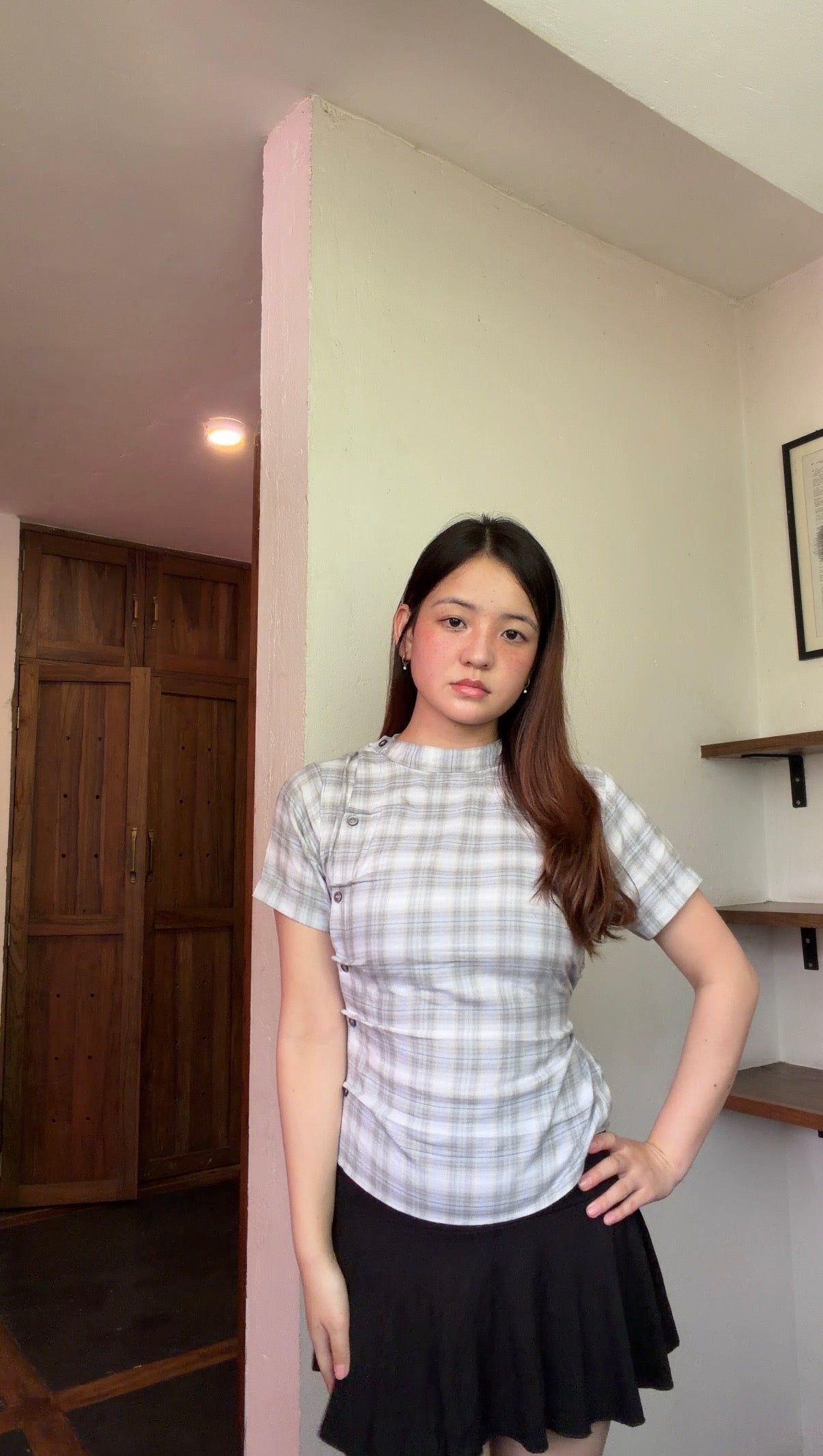 Wrap Plaid Shirt - Grey checks