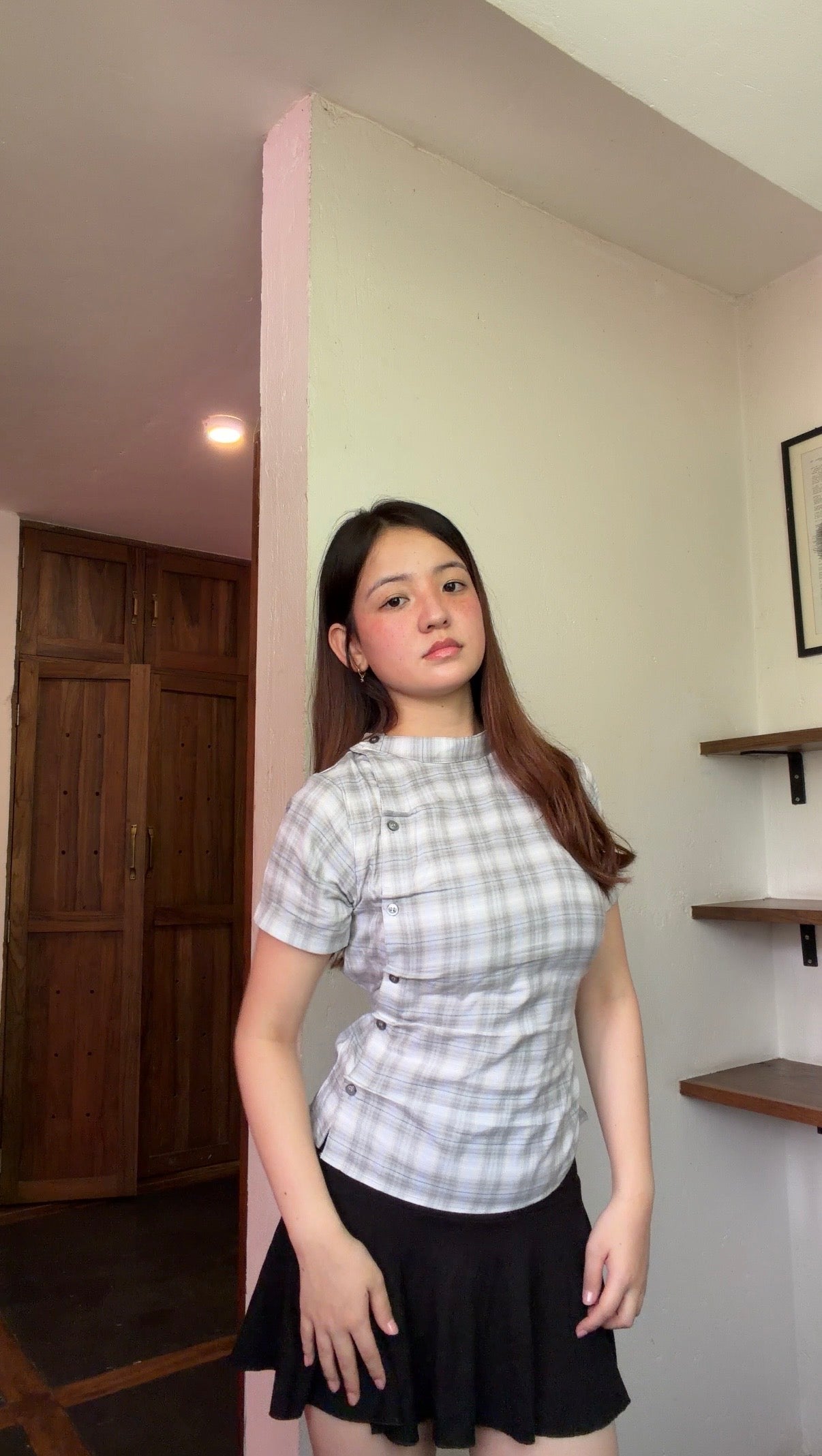 Wrap Plaid Shirt - Grey checks