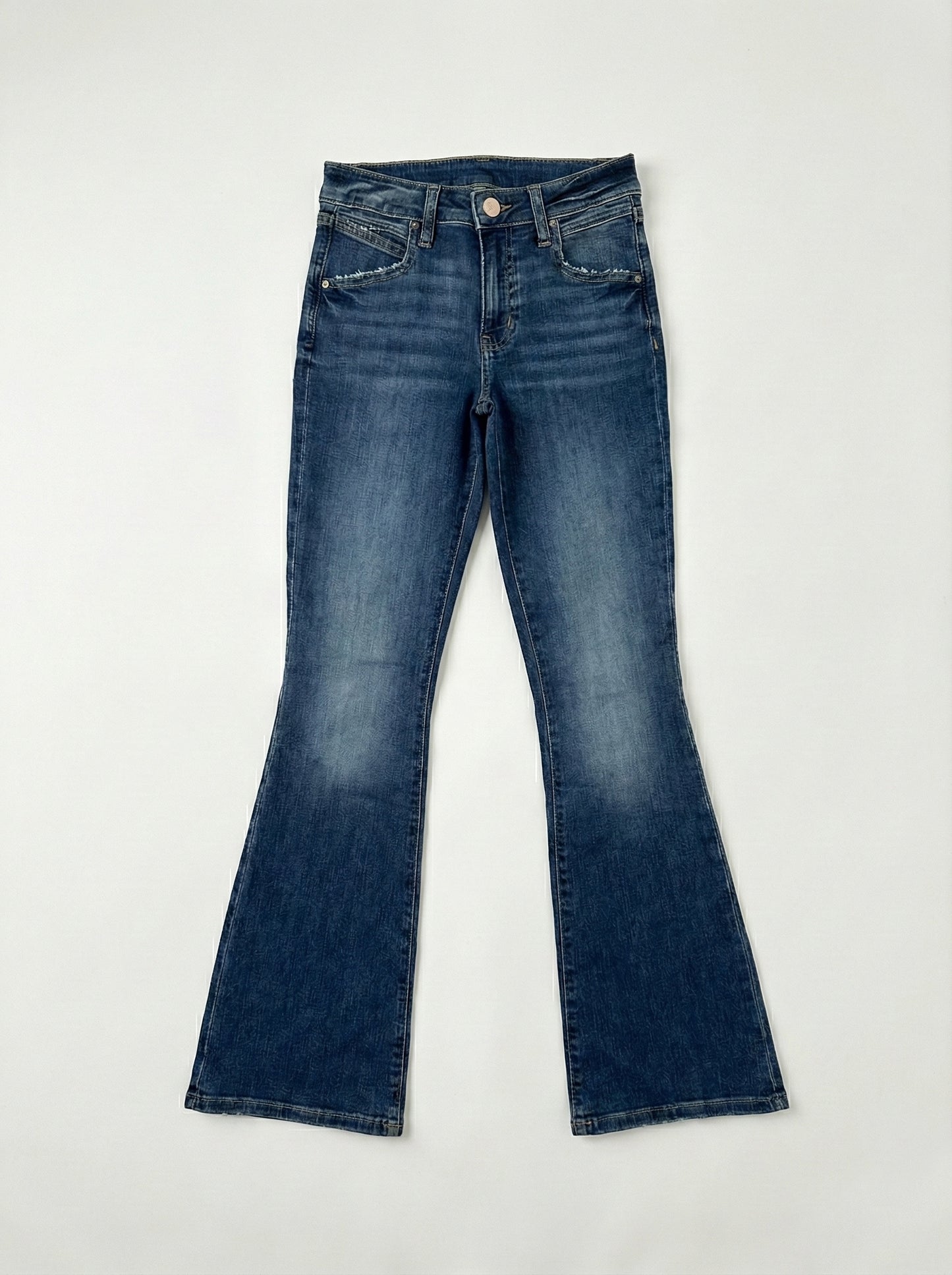 Dark Blue flared denim (mid-waist)