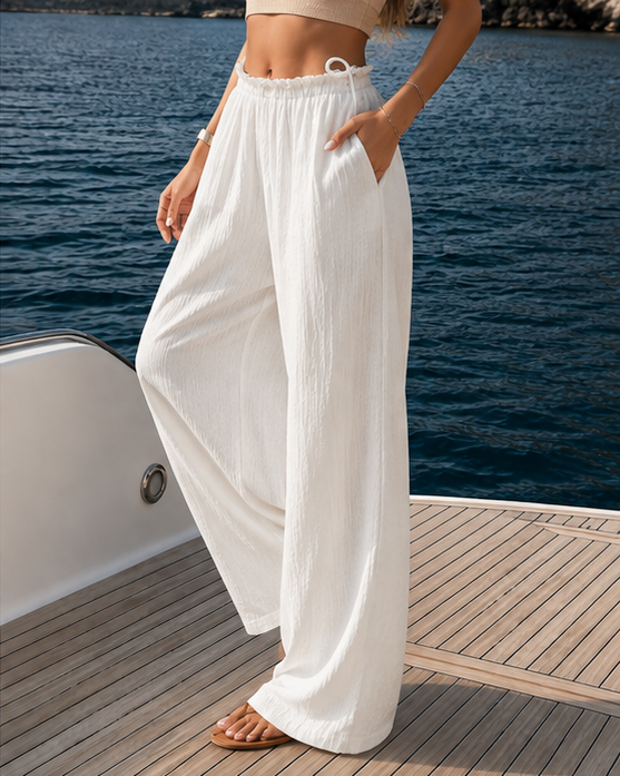 Crushed super flowy pants - Off White